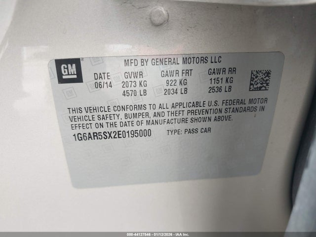 2014 CADILLAC CTS 1G6AR5SX2E0195000 Photo 8