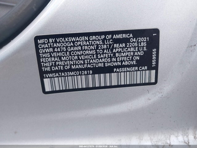 2021 VOLKSWAGEN PASSAT 1VWSA7A33MC012619 Photo 8