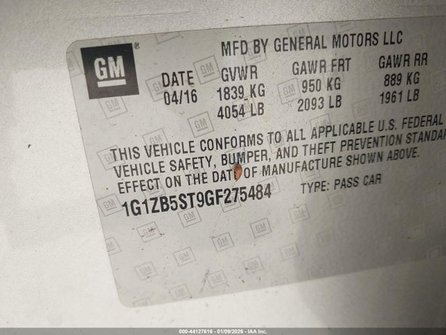 1G1ZB5ST9GF275484 Chevrolet MALIBU LS