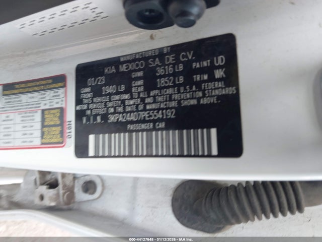 Продажа на аукционе авто 2023 Kia Rio Lx/s, vin: 3KPA24AD7PE554192, номер лота: 44127648