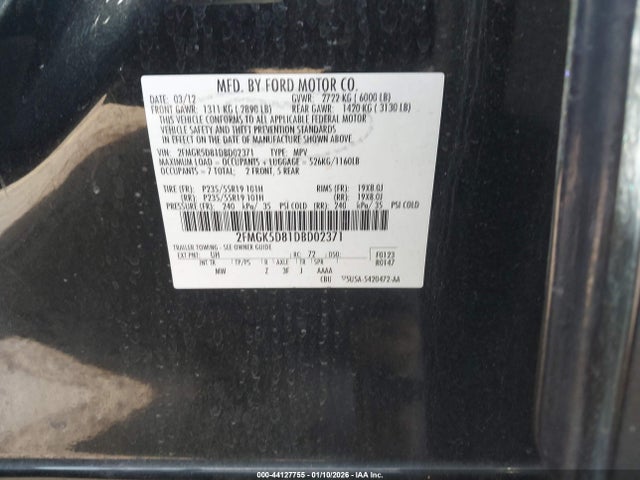 2013 FORD FLEX 2FMGK5D81DBD02371 Photo 8