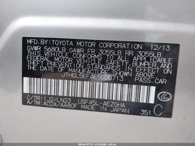 2014 LEXUS LS 460 JTHCL5EF4E5020713 Photo 8