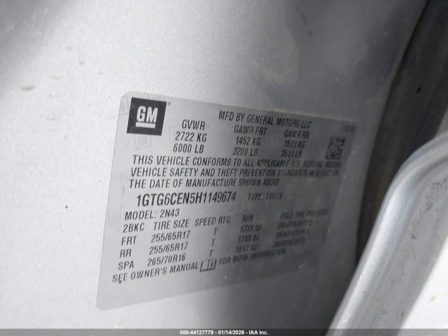 1GTG6CEN5H1149674 GMC CANYON SLE