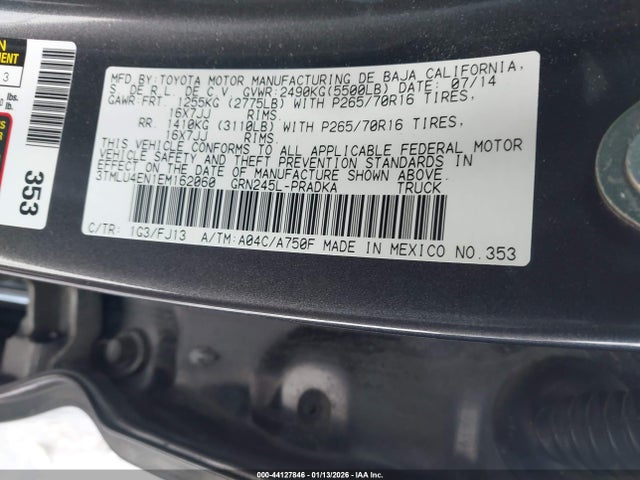 Toyota Tacoma Base V6 2014 3TMLU4EN1EM162060 Image 9