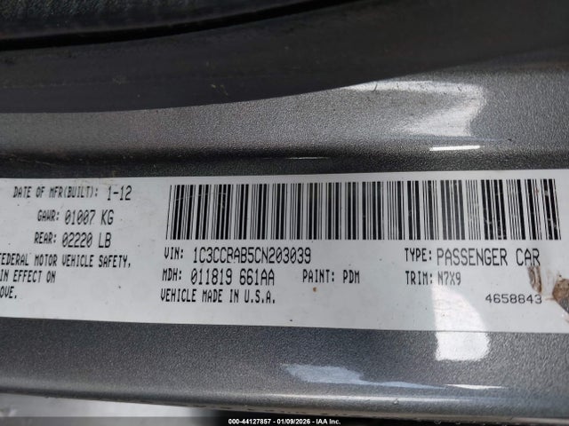 Aukcja sprzedaży 2012 Chrysler 200 Lx, vin: 1C3CCBAB5CN203039, numer aukcji: 44127857