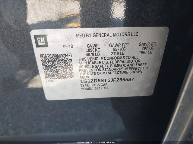 Chevrolet MALIBU LT 2018 1G1ZD5ST5JF255587 Image 9
