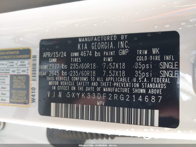 5XYK33DF2RG214687 KIA Sportage Ex