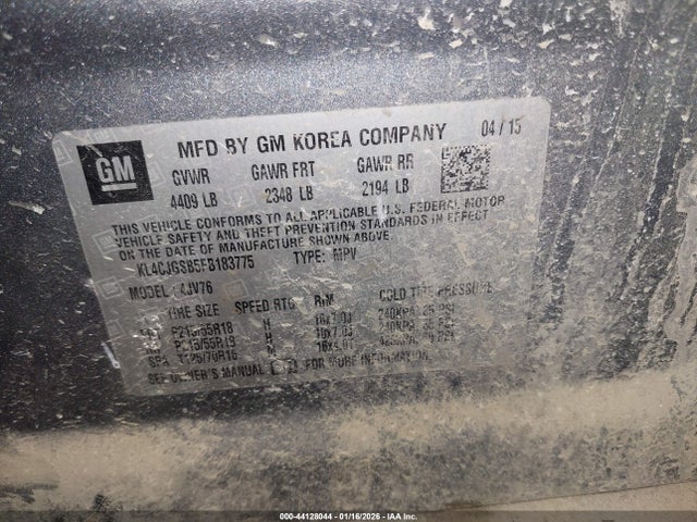 Aukcja sprzedaży 2015 Buick Encore Leather, vin: KL4CJGSB5FB183775, numer aukcji: 44128044