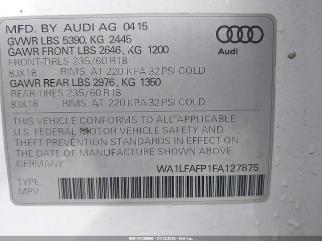 2015 AUDI Q5 WA1LFAFP1FA127875 Photo 8