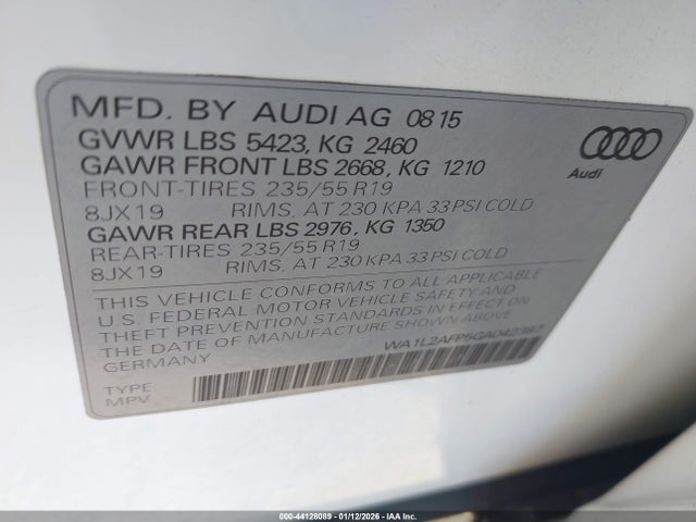 2016 AUDI Q5 WA1L2AFP5GA042387 Photo 8