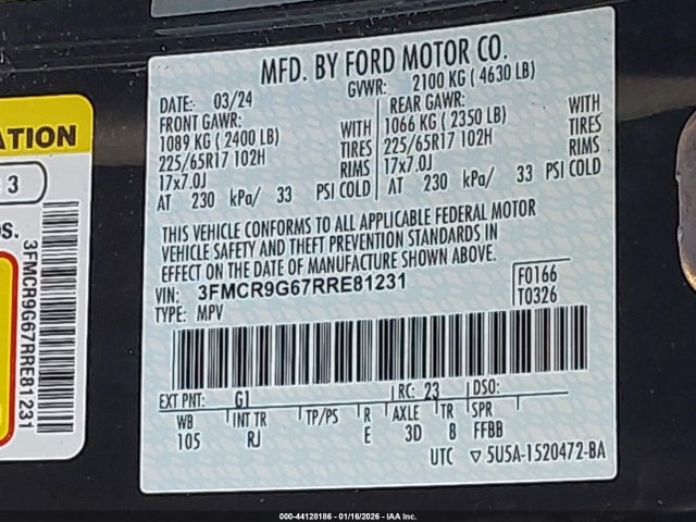 2024 FORD BRONCO SPORT 3FMCR9G67RRE81231 Photo 8