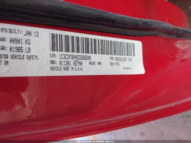 2013 Dodge Dart Sxt მანქანა იყიდება აუქციონზე, vin: 1C3CDFBAXDD266509, აუქციონის ნომერი: 44128194