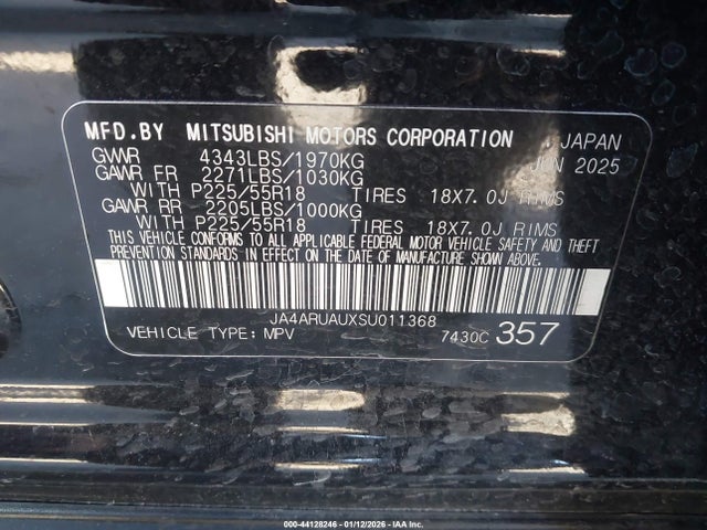 2025 MITSUBISHI OUTLANDER SPORT JA4ARUAUXSU011368 Photo 8