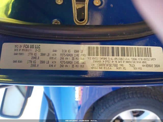 44128307 :رقم المزاد ، 1C6RR7KTXFS617682 vin ، 2015 Ram 1500 St مزاد بيع