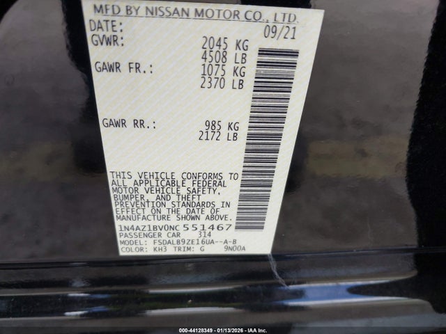 1N4AZ1BV0NC551467 Nissan Leaf S 40 Kwh