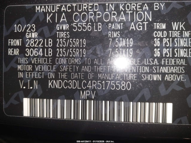 KIA Ev6 Light/wind 2024 KNDC3DLC4R5175580 Image 9
