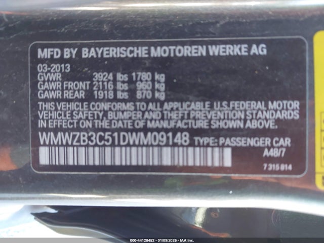 2013 MINI COOPER WMWZB3C51DWM09148 Photo 8