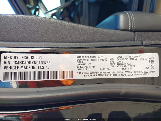 Dodge Durango Gt Awd 2022 1C4RDJDGXNC100766 Image 9
