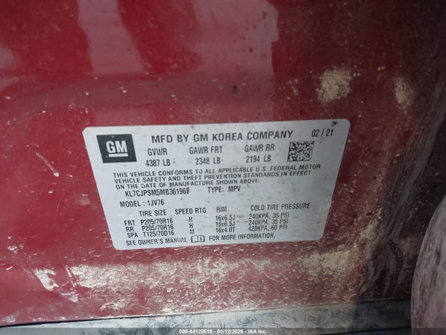 2021 CHEVROLET TRAX KL7CJPSM5MB361962 Photo 8