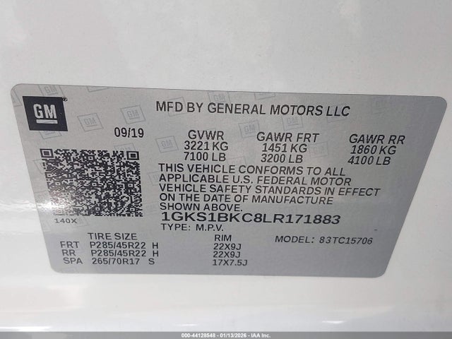 GMC YUKON SLT 2020 1GKS1BKC8LR171883 Image 9