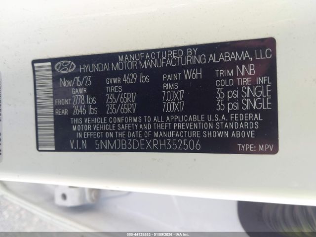 2024 HYUNDAI TUCSON 5NMJB3DEXRH352506 Photo 8