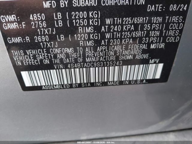 2025 SUBARU OUTBACK 4S4BTADC9S3135243 Photo 8