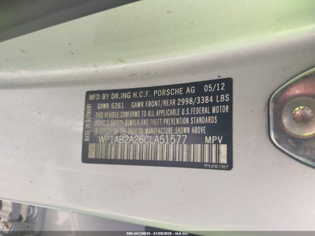 2012 PORSCHE CAYENNE WP1AB2A26CLA51577 Photo 8