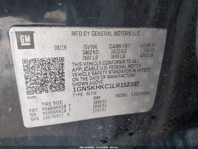 1GNSKHKC1LR152353 Chevrolet Suburban K1500 Lt
