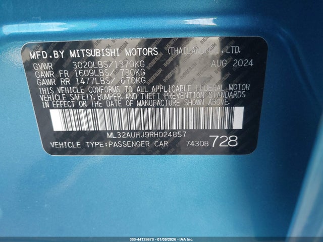 2024 MITSUBISHI MIRAGE ML32AUHJ9RH024857 Photo 8