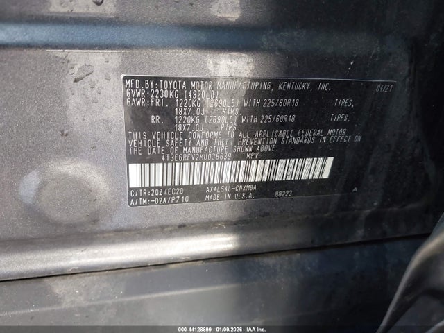 Продаж на аукціоні авто 2021 Toyota Rav4 Hybrid Xse, vin: 4T3E6RFV2MU036639, номер лоту: 44128699