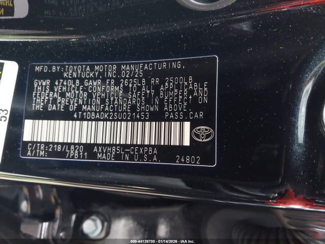 Toyota CAMRY XSE 2025 4T1DBADK2SU021453 Image 9