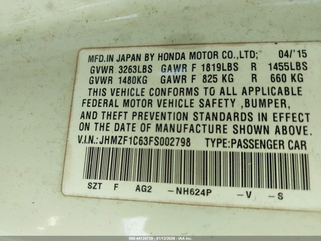 2015 HONDA CR-Z JHMZF1C63FS002798 Photo 8