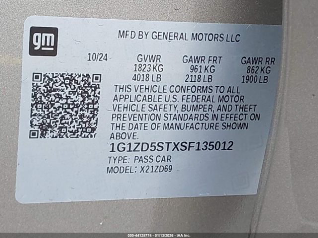 2025 CHEVROLET MALIBU 1G1ZD5STXSF135012 Photo 8