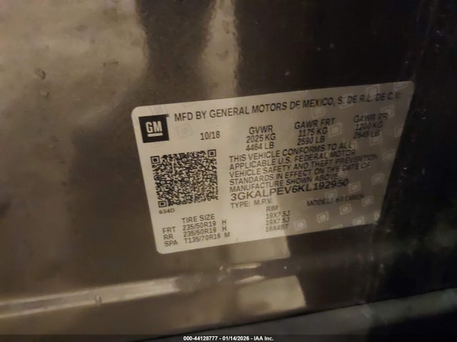 44128777 :رقم المزاد ، 3GKALPEV6KL192950 vin ، 2019 Gmc Terrain Slt مزاد بيع