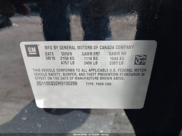 2G1105S32H9106288 Chevrolet IMPALA 1LT