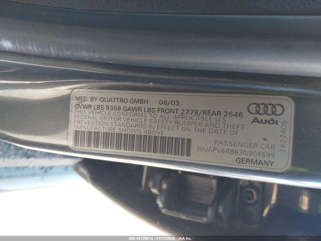 2003 AUDI RS6 WUAPV64B63N904699 Photo 8