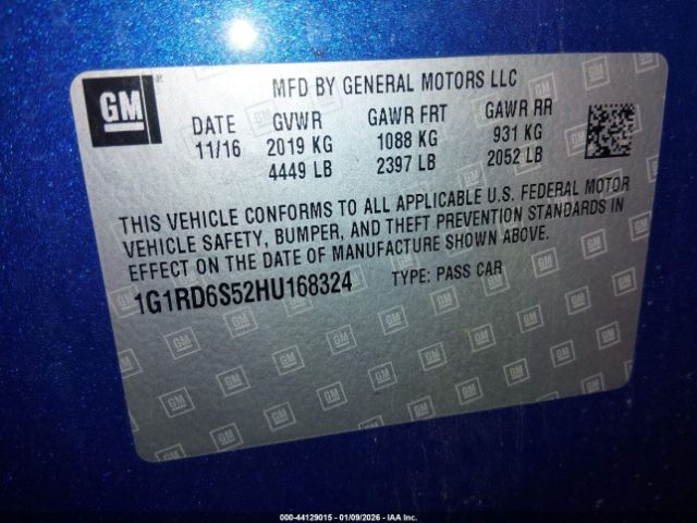 2017 CHEVROLET VOLT 1G1RD6S52HU168324 Photo 8