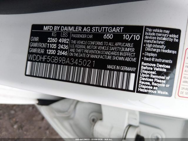 2011 MERCEDES-BENZ E 350 WDDHF5GB9BA345021 Photo 8