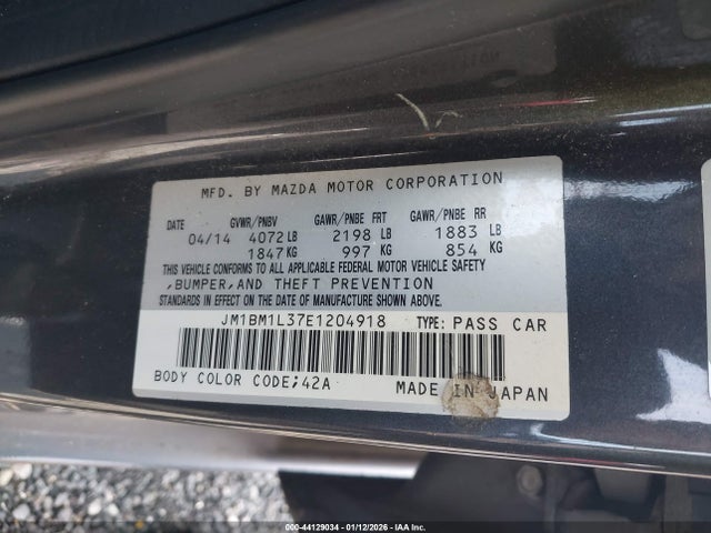 Aukcja sprzedaży 2014 Mazda Mazda3 S Touring, vin: JM1BM1L37E1204918, numer aukcji: 44129034