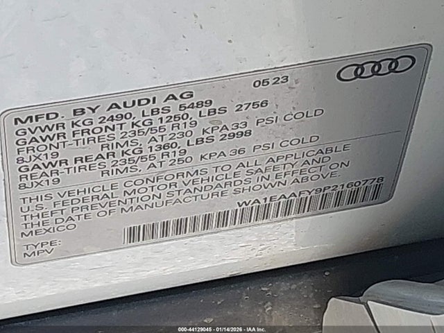 2023 AUDI Q5 WA1EAAFY9P2160778 Photo 8