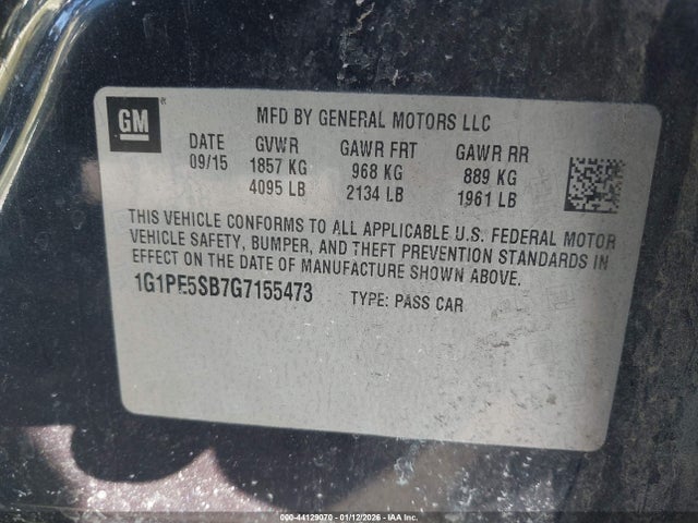 1G1PE5SB7G7155473 Chevrolet Cruze Limited 1lt Auto