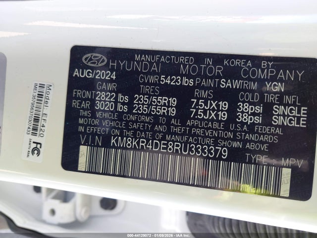 2024 Hyundai Ioniq 5 Limited/disney 100 Platinum Edition მანქანა იყიდება აუქციონზე, vin: KM8KR4DE8RU333379, აუქციონის ნომერი: 44129072