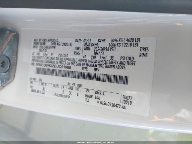 2013 FORD ESCAPE 1FMCU0HX2DUC91985 Photo 8