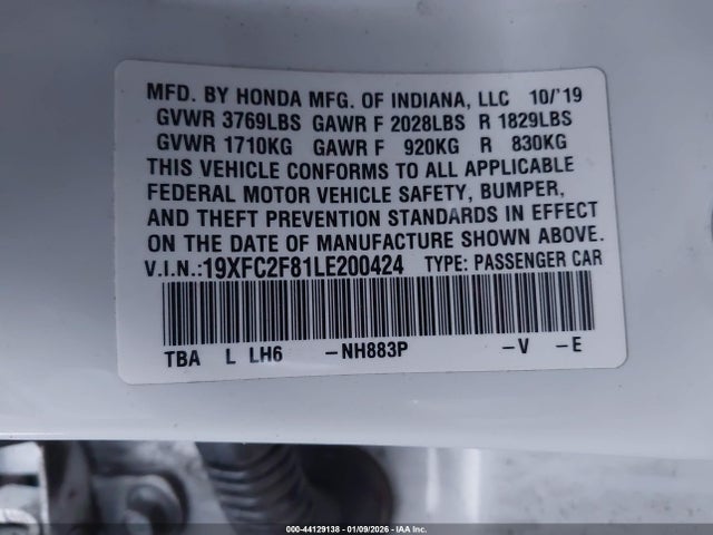 Honda Civic Sport 2020 19XFC2F81LE200424 Image 9