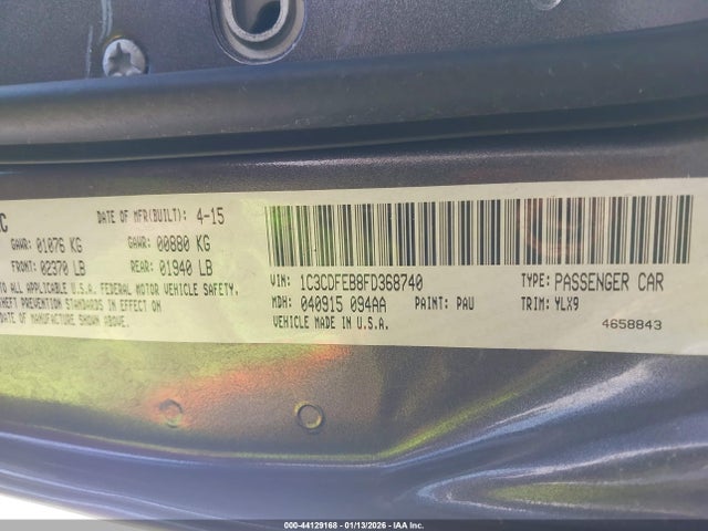 2015 DODGE DART 1C3CDFEB8FD368740 Photo 8