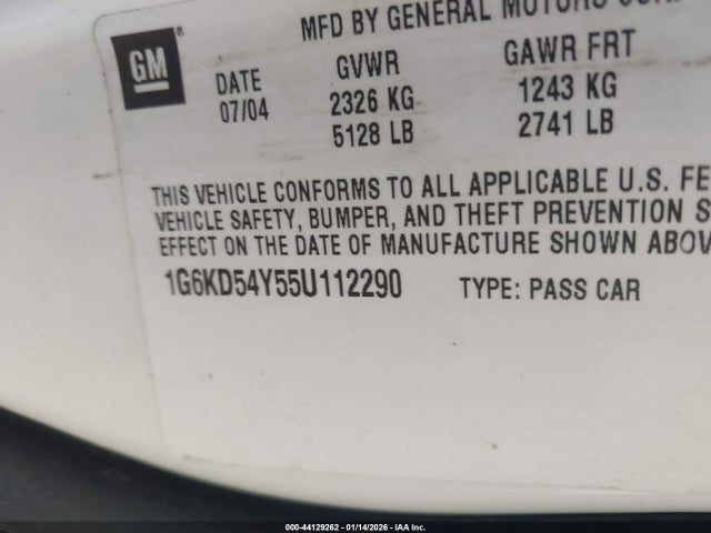 2005 CADILLAC DEVILLE 1G6KD54Y55U112290 Photo 8