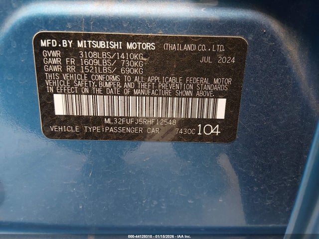 2024 MITSUBISHI MIRAGE G4 ML32FUFJ5RHF12548 Photo 8
