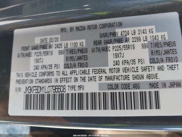 Mazda Cx-5 Grand Touring 2020 JM3KFBDM1L0796608 Image 9