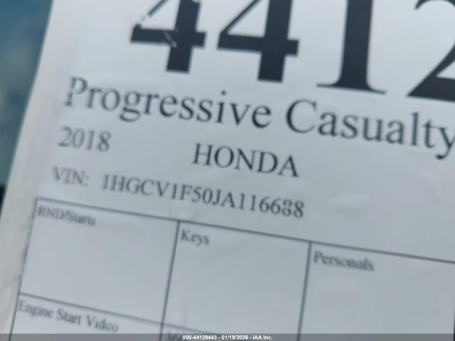 1HGCV1F50JA116688 Honda Accord Ex-l