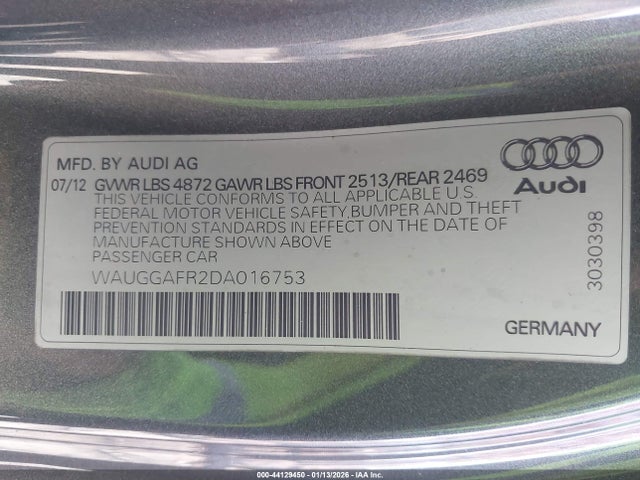 2013 AUDI S5 WAUGGAFR2DA016753 Photo 8